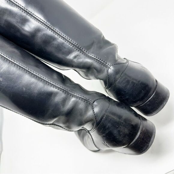 Frye Black Leather Tall Zip Riding Equestrian Boots Womans 7.5 - Picture 12 of 14